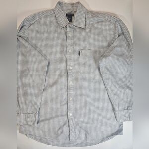 Structure Dress Shirt Mens Large White Blue Striped‎ 90s Preppy Business Casual